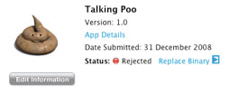 app-store-reject Talking Poo Rejection